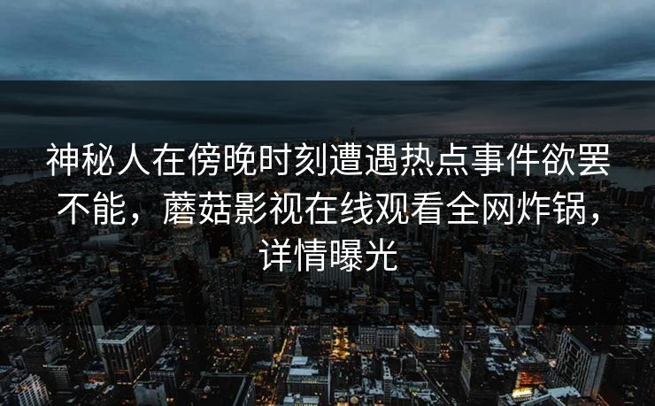 神秘人在傍晚时刻遭遇热点事件欲罢不能，蘑菇影视在线观看全网炸锅，详情曝光