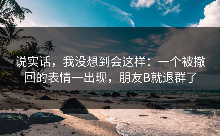 说实话，我没想到会这样：一个被撤回的表情一出现，朋友B就退群了