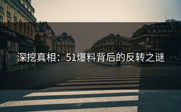 深挖真相:51爆料背后的反转之谜 深挖真相:51爆料背后的反转之谜